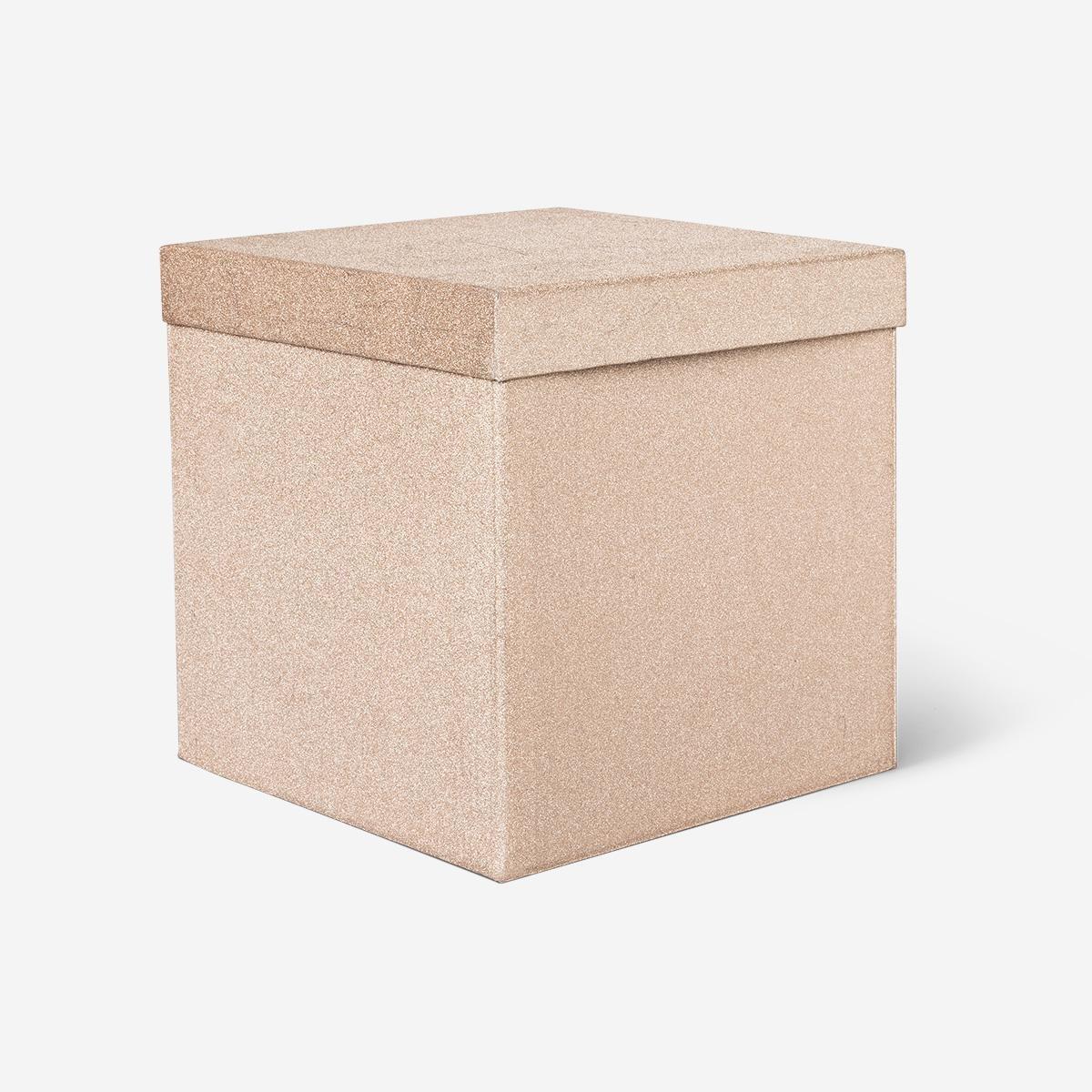 Brown foldable glitter gift box