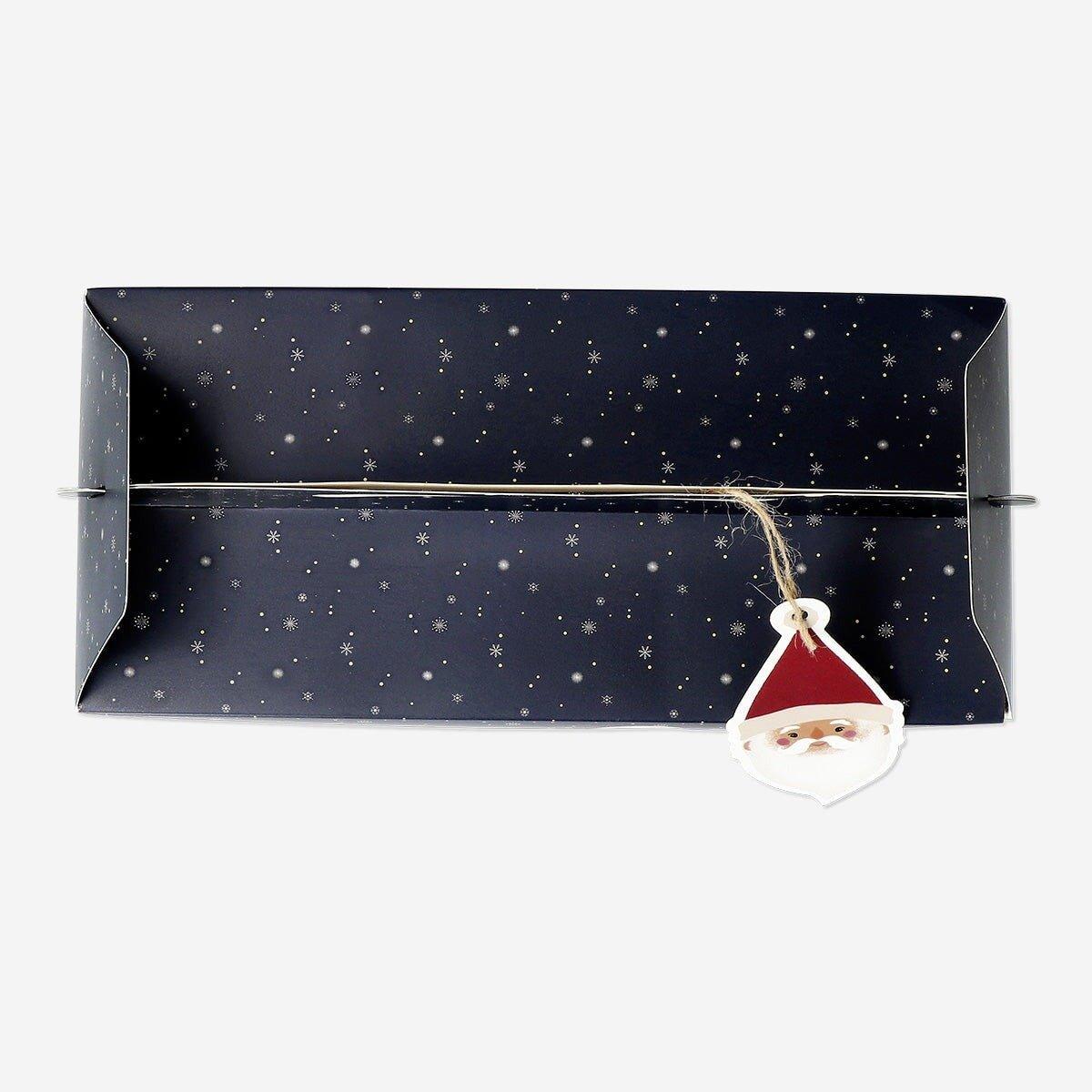 Black gift box with santas