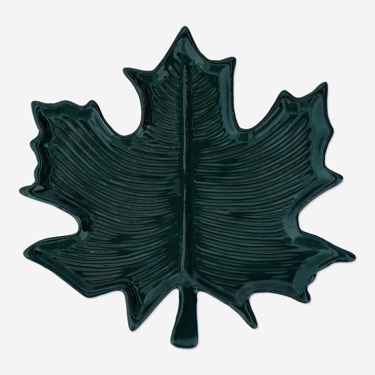 Black Leaf-Shaped Serving Dish