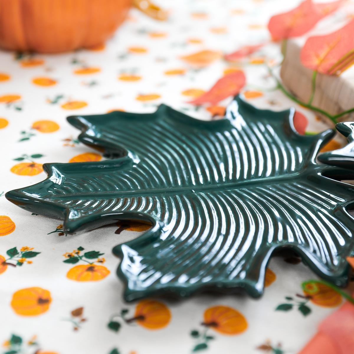Black Leaf-Shaped Serving Dish