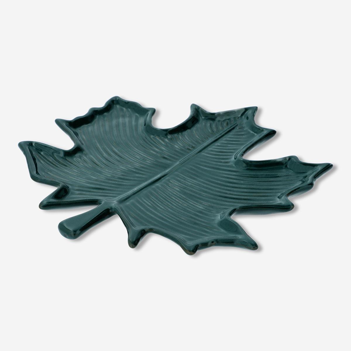 Black Leaf-Shaped Serving Dish