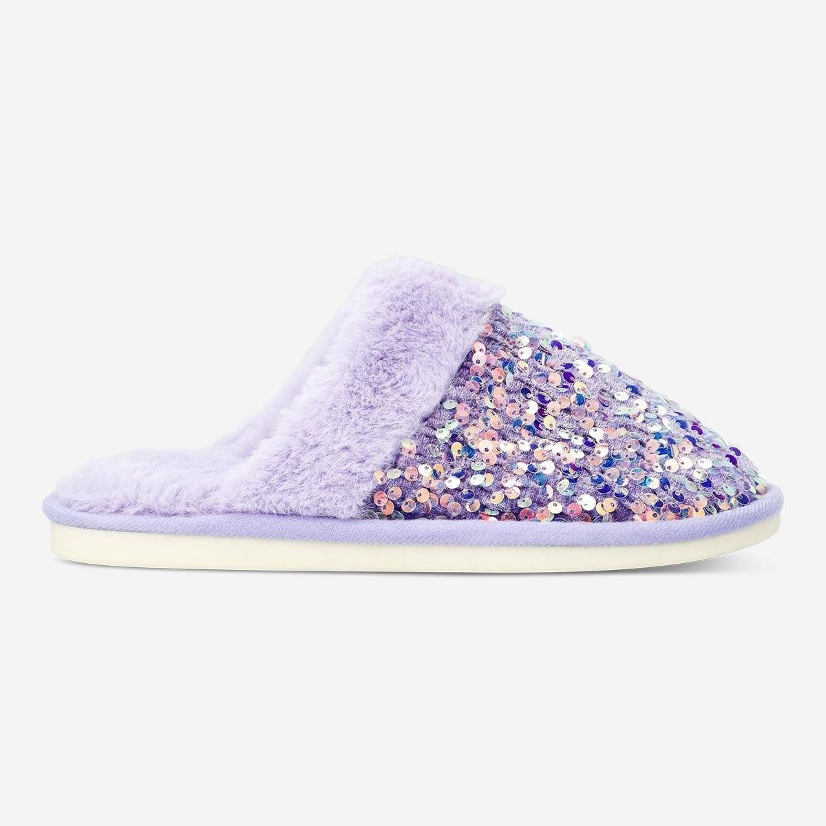 Purple Sequin Slippers - 38/39
