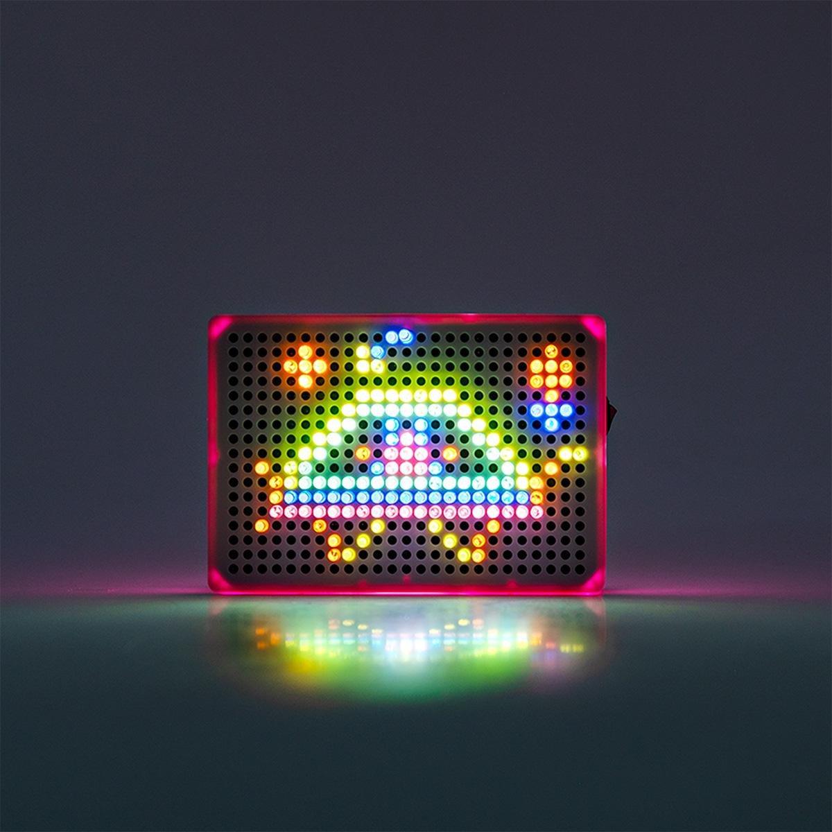 Purple colour-changing lights and sound magic mirror