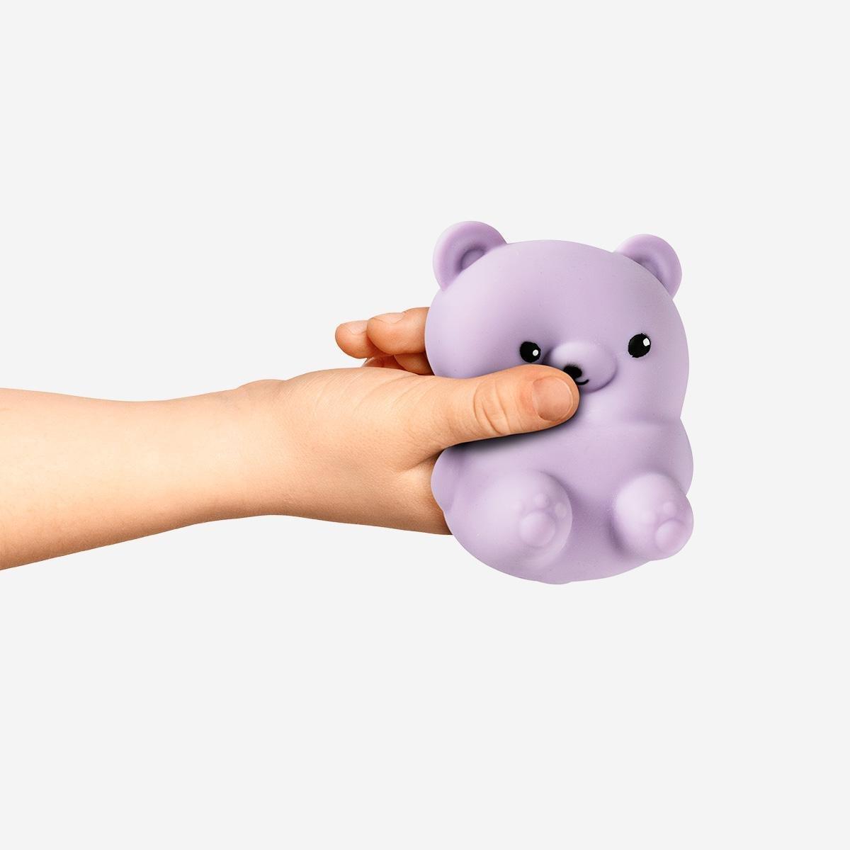 Purple bear shaped squeeze toy