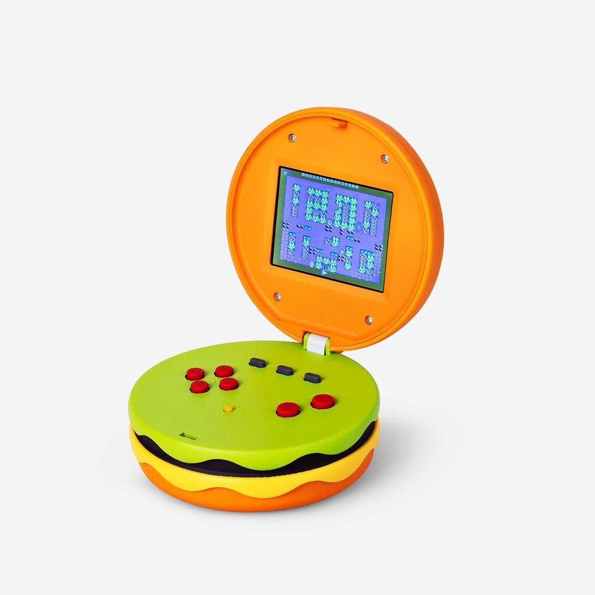 Multicolour burger shaped game console