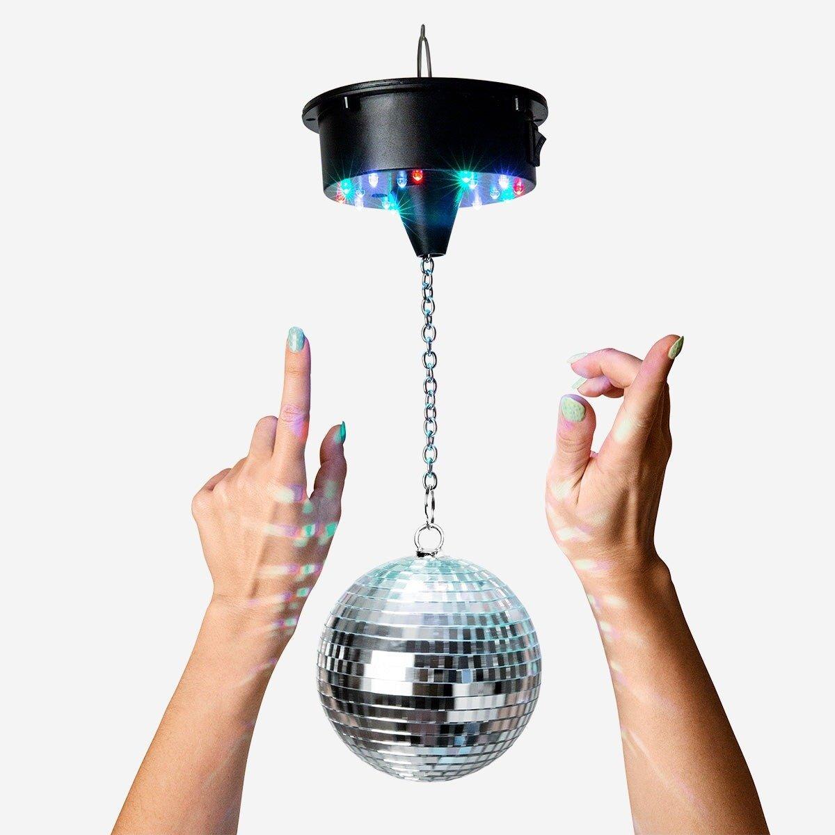 Silver hanging disco ball
