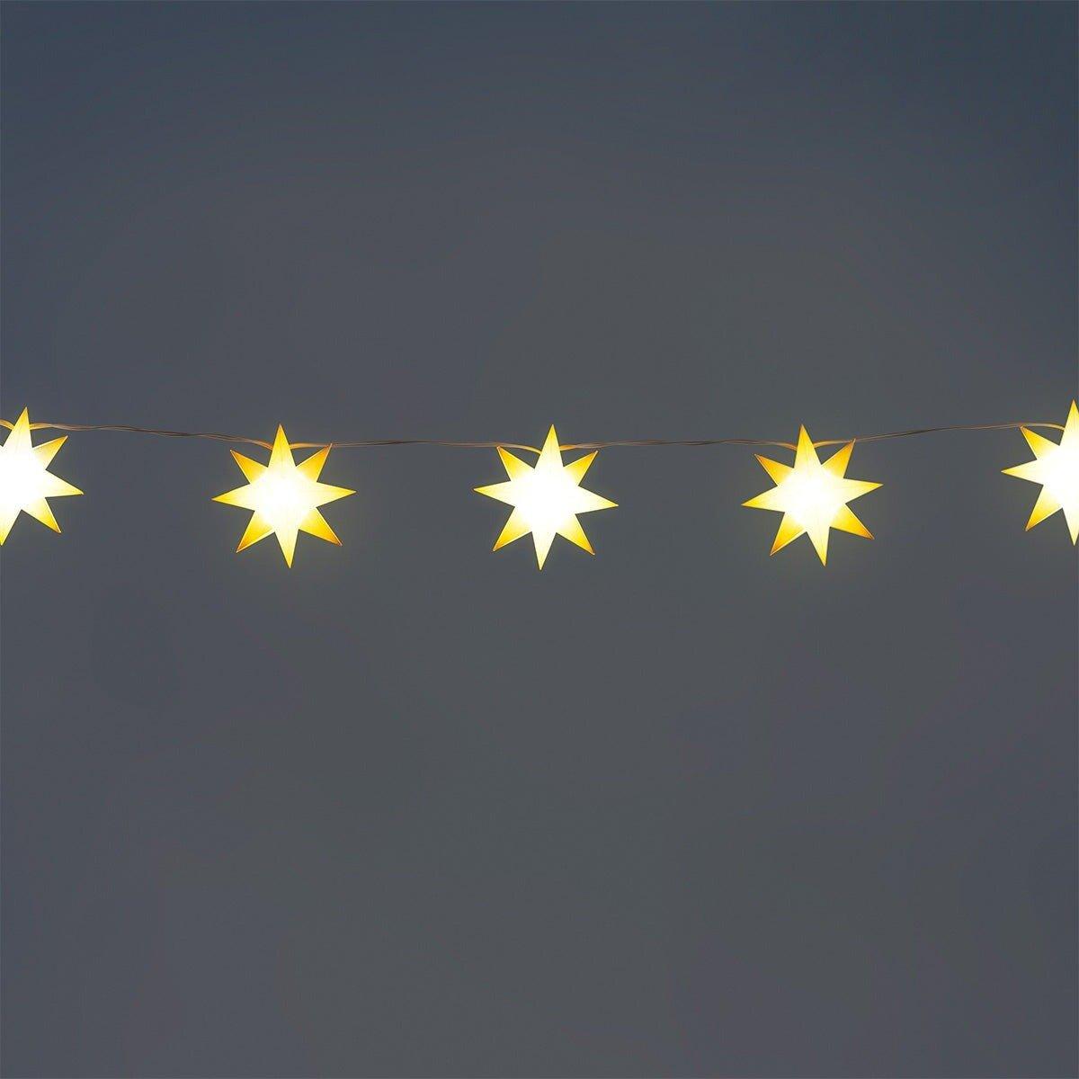 Multicolour string lights and paper stars - 285 cm