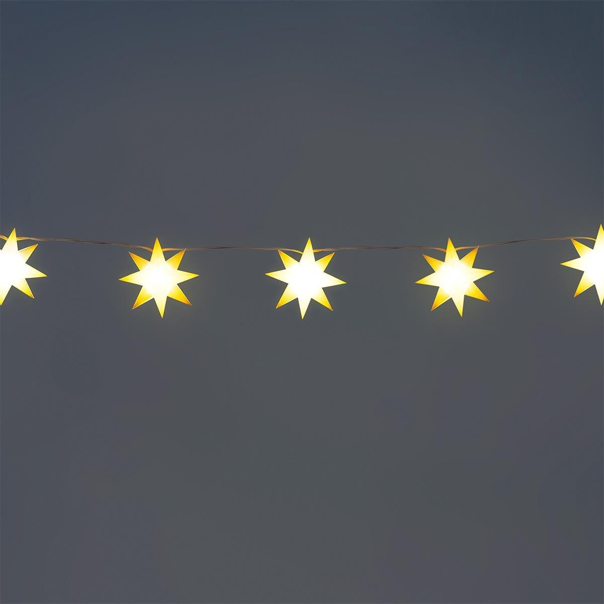 Multicolour string lights and paper stars - 285 cm