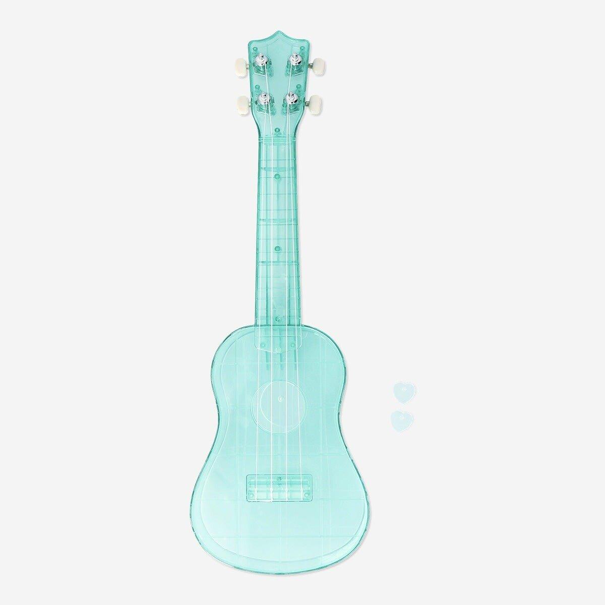 Blue transparent ukulele