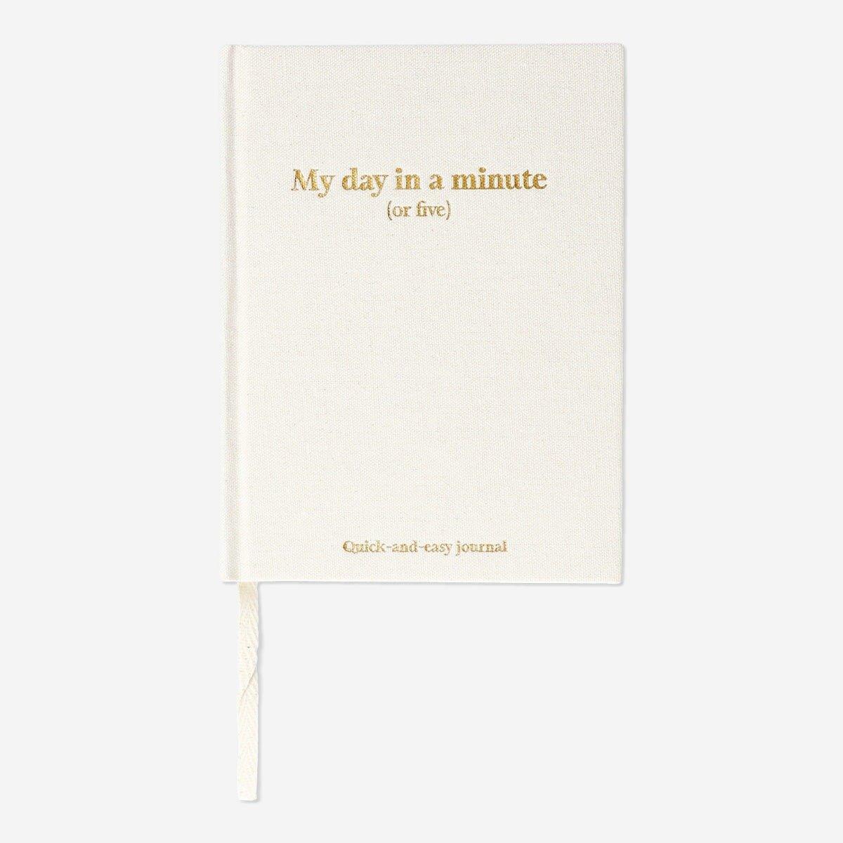 White 5 Minute Daily Journal With Linen Cover