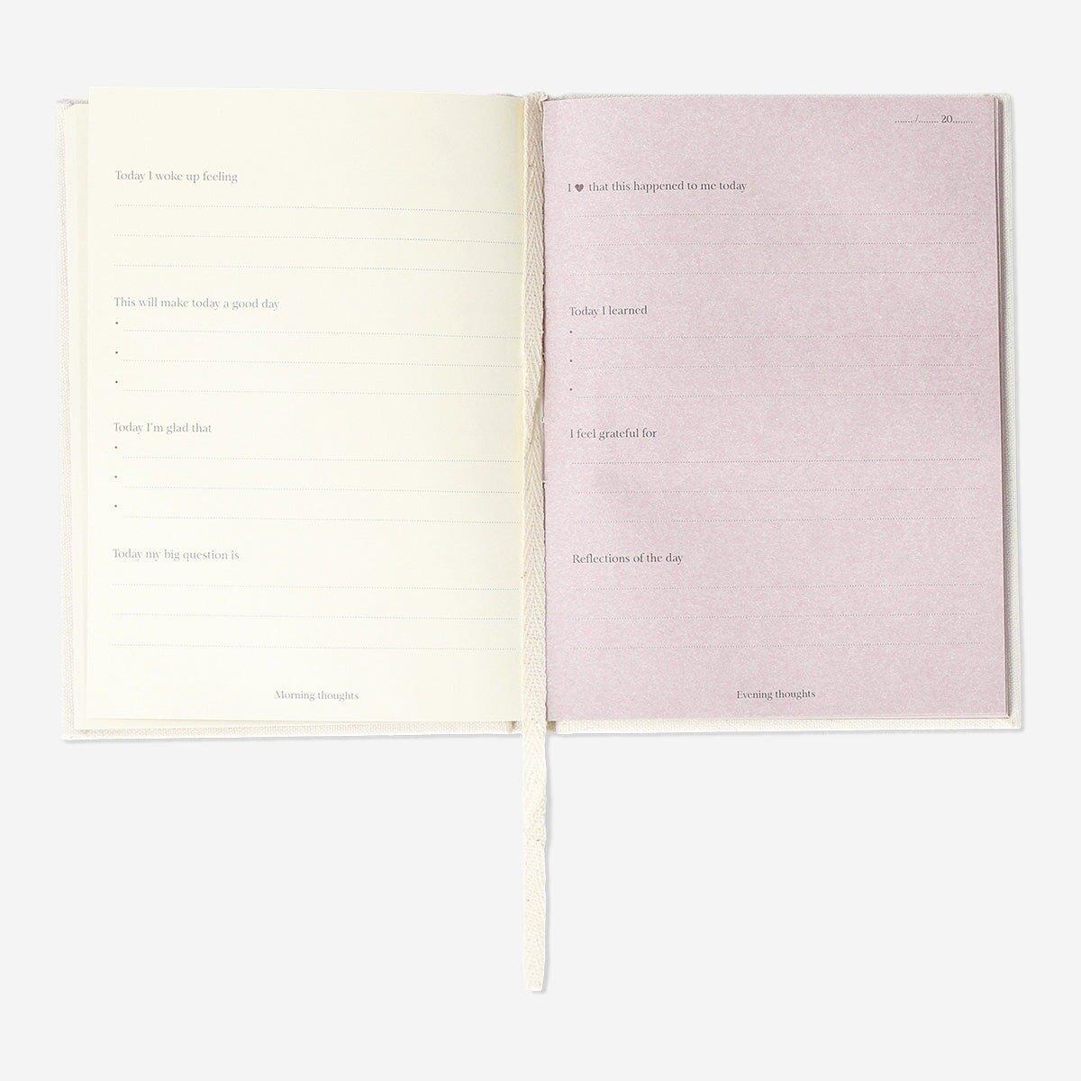White 5 Minute Daily Journal With Linen Cover