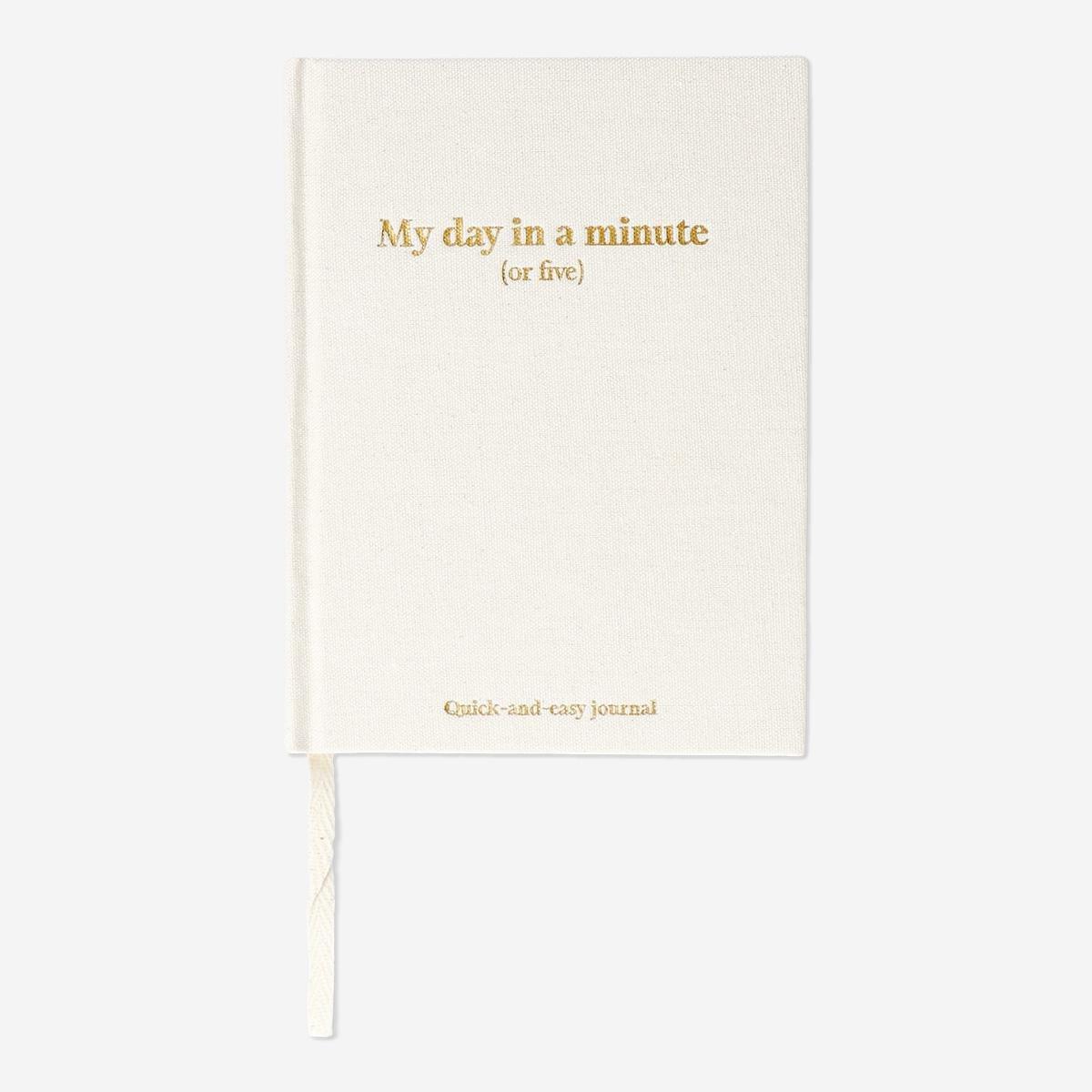 White 5 Minute Daily Journal With Linen Cover