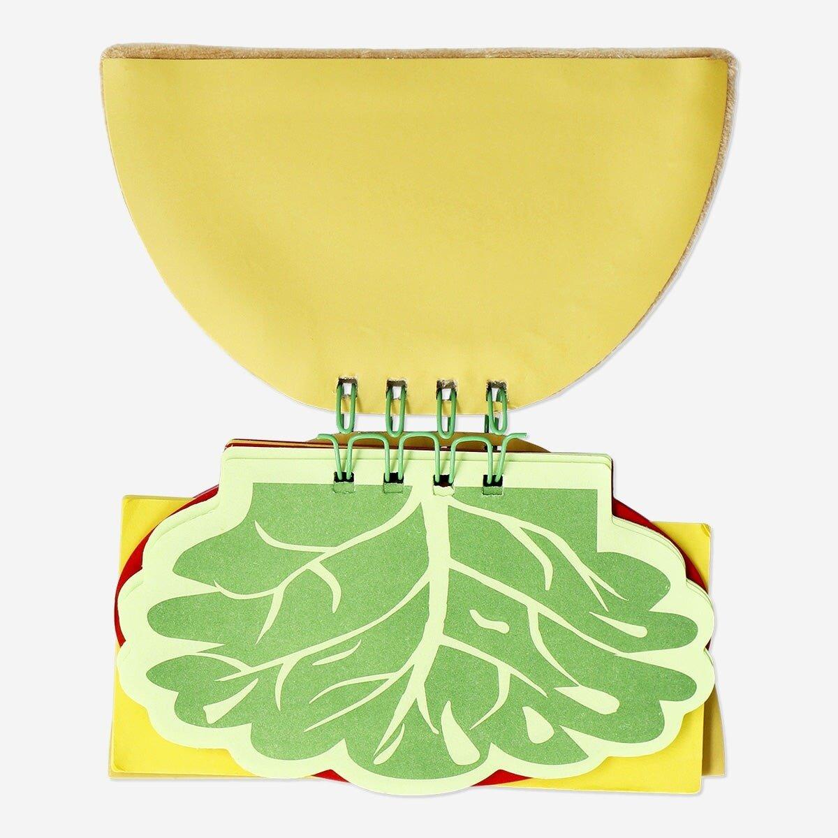 Multicolour plush burger notepad