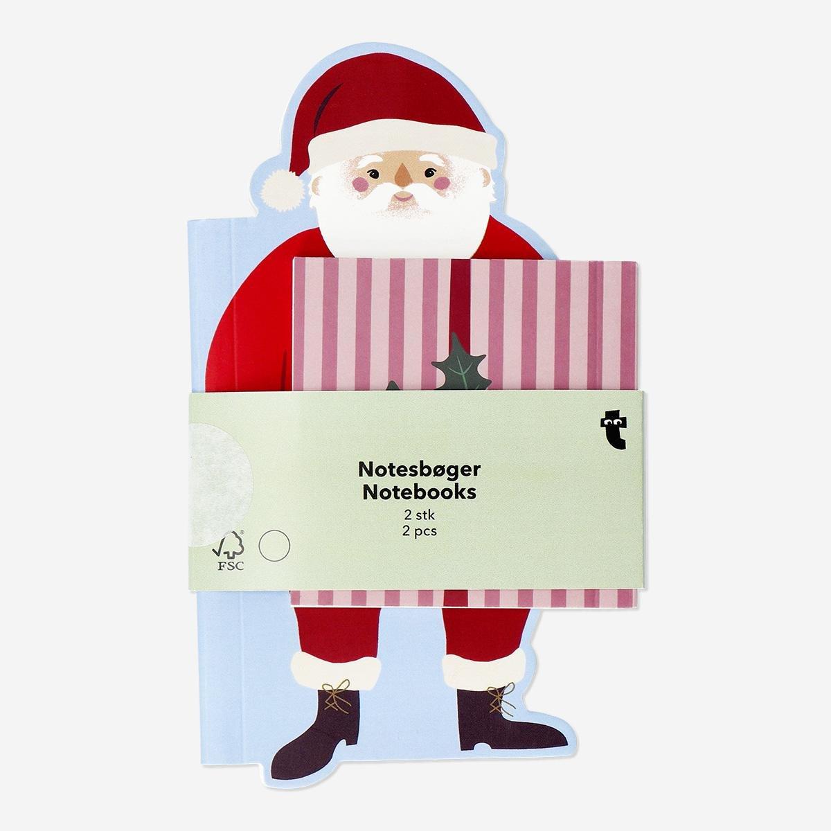 Multicolour Notebooks With Santa - 2 Pcs