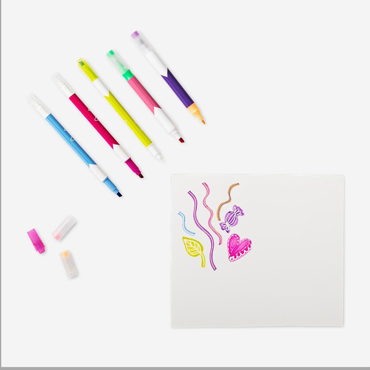 Multicolour colour changing effect dual-tip marker - 12 pcs