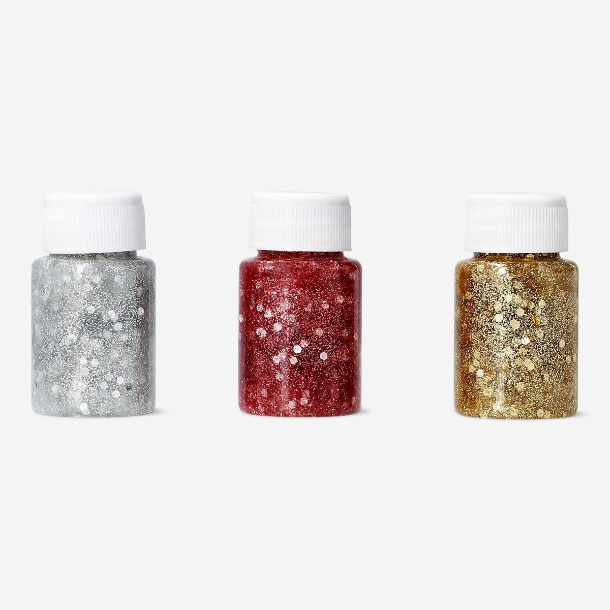 Multicolour Glitter Glue - 3Pcs