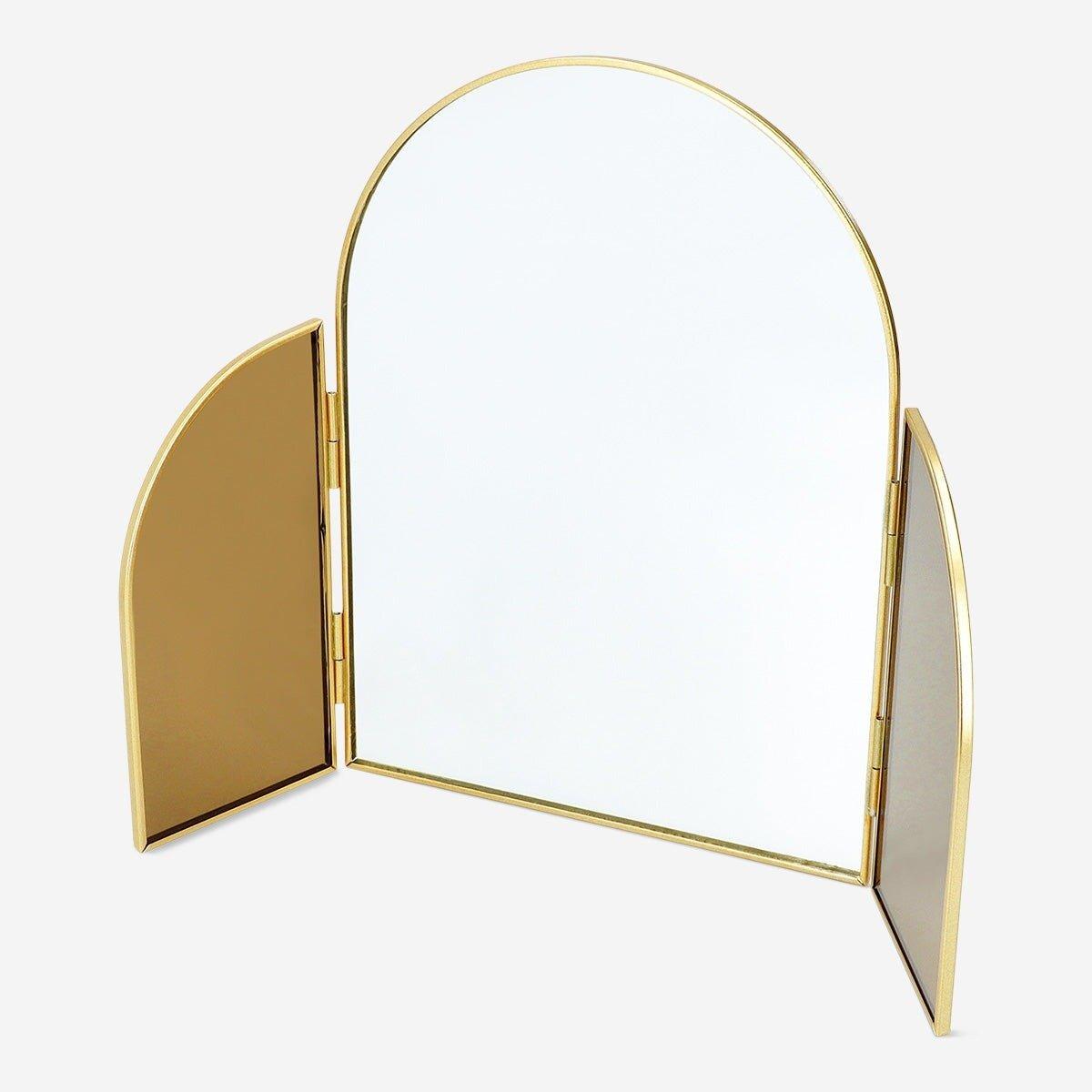 Multicolour fold out brass mirror