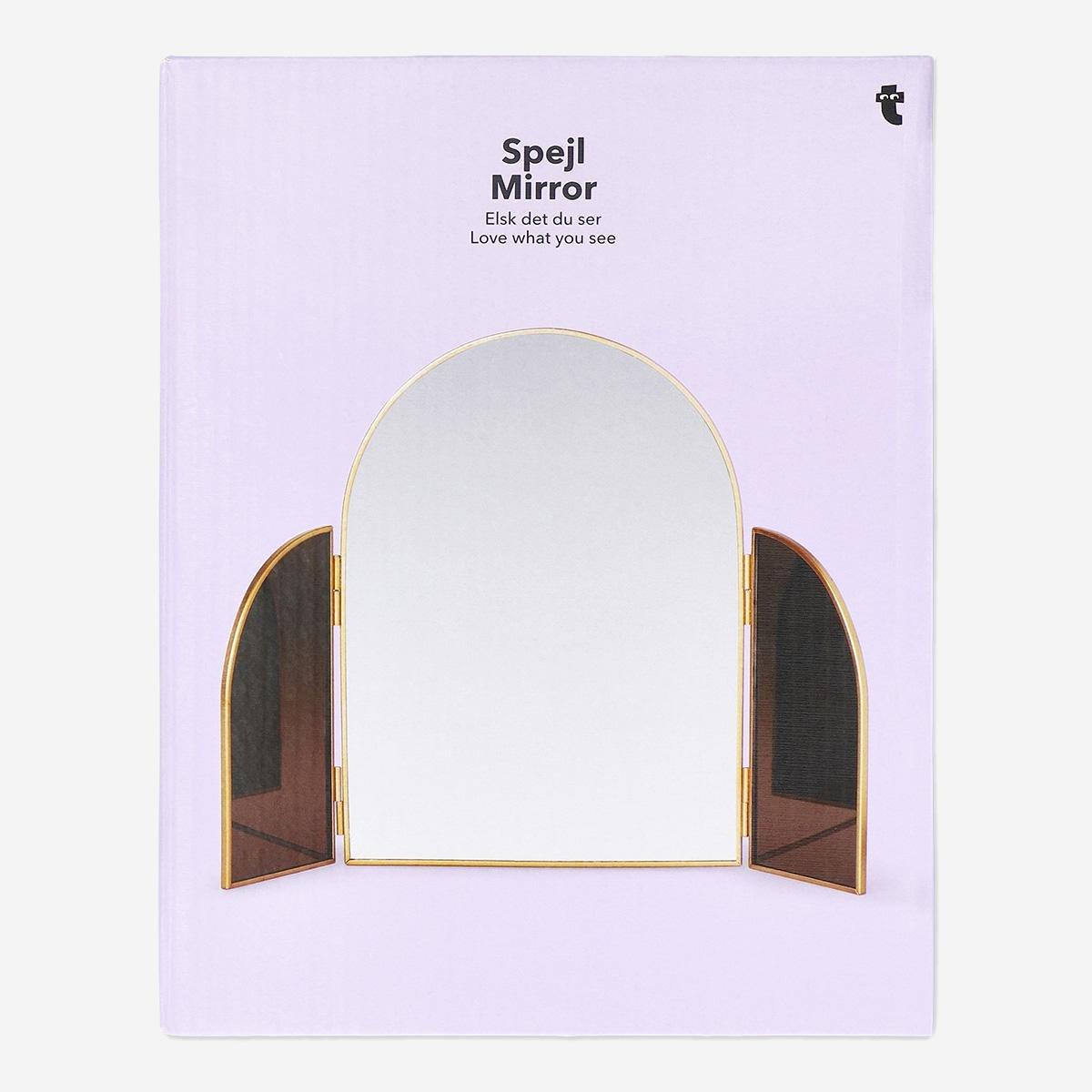 Multicolour fold out brass mirror