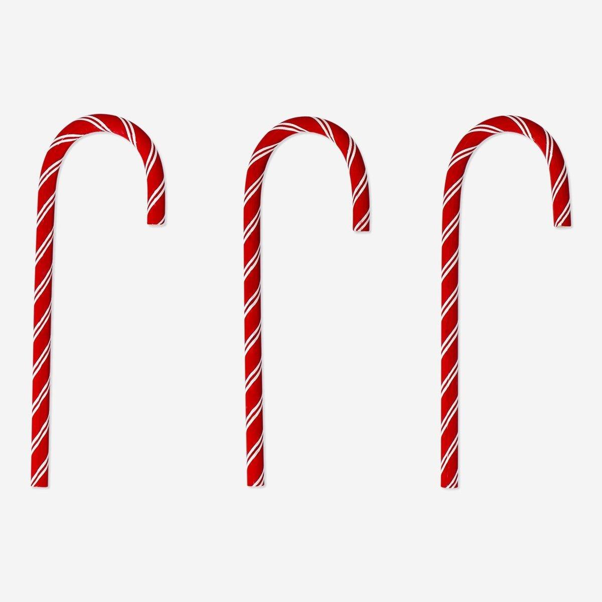 Red Pencils As Candy Canes - 3 Pcs
