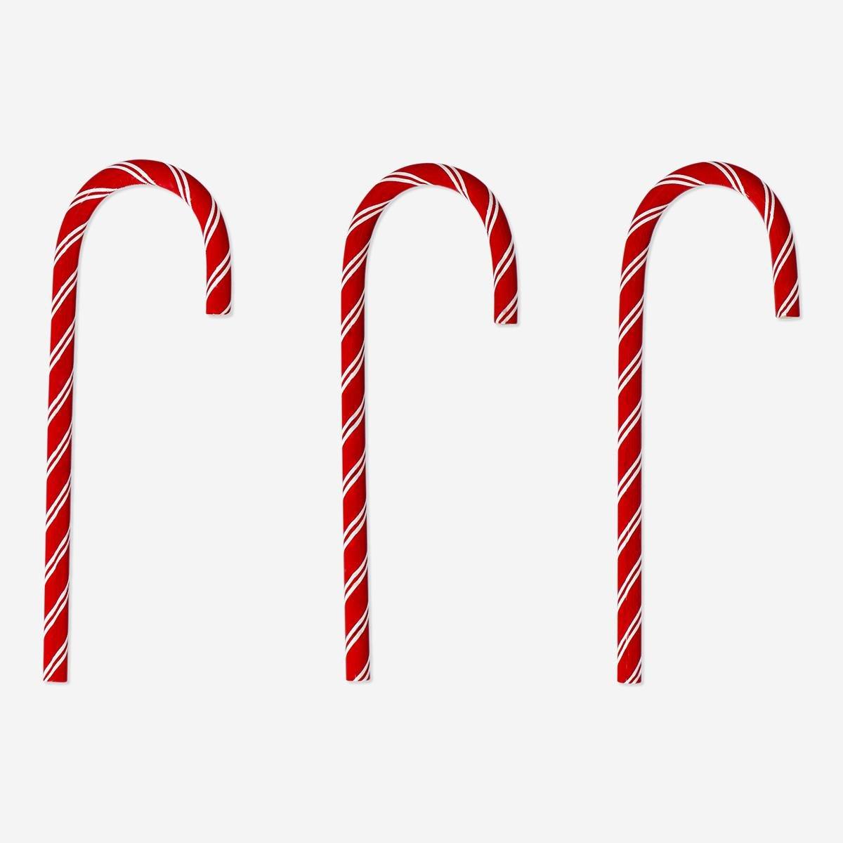 Red Pencils As Candy Canes - 3 Pcs