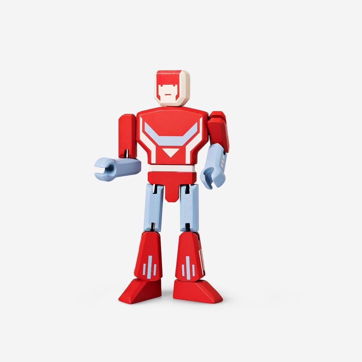 Multicolour wooden robot - 20 cm