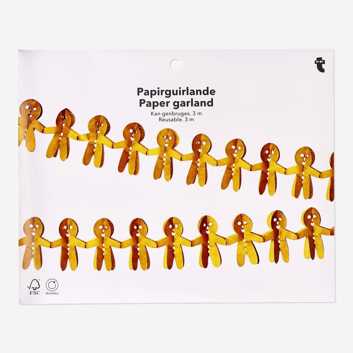 Brown Gingerbread People Paper Garland - 300 Cm