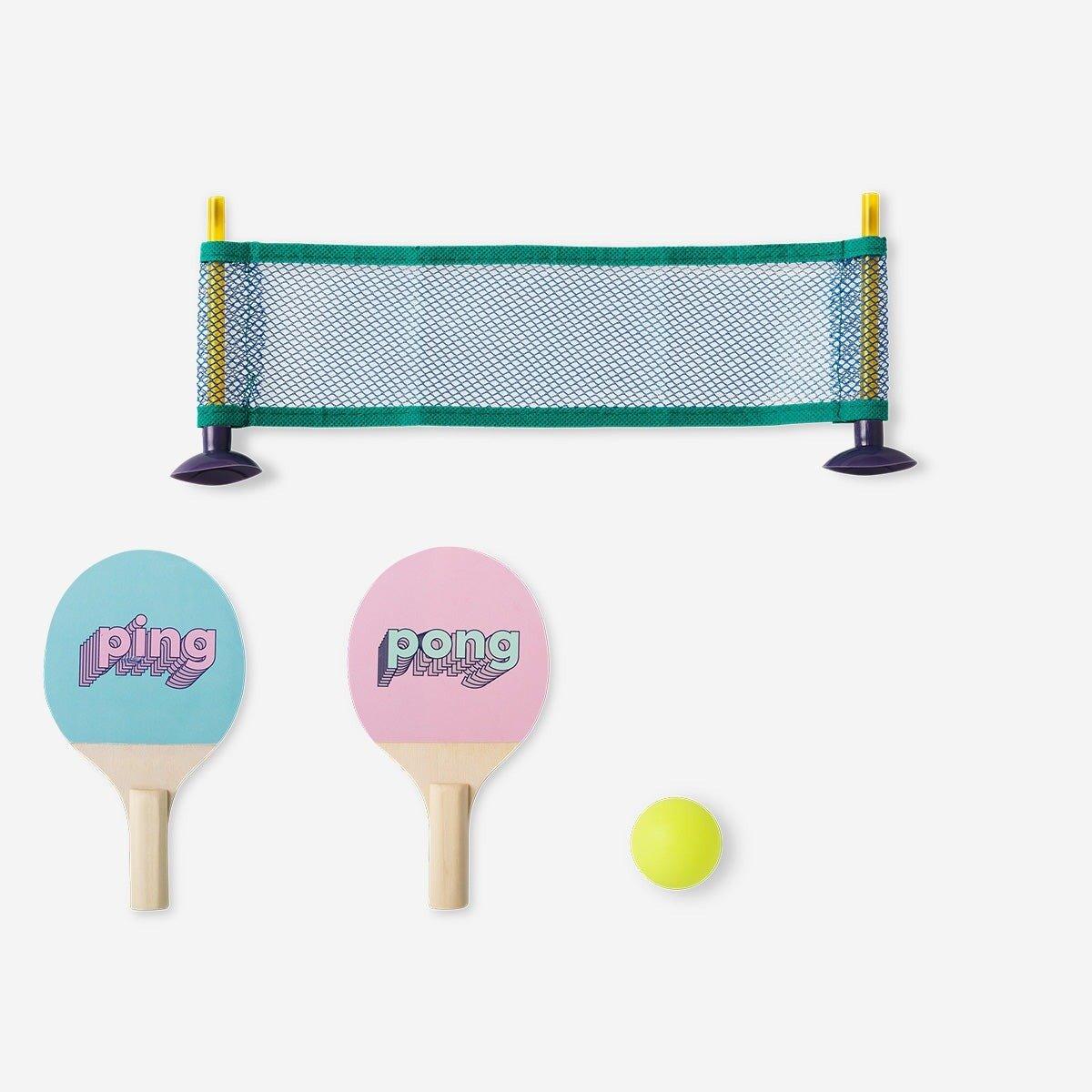 Multicolour palm sized table tennis set