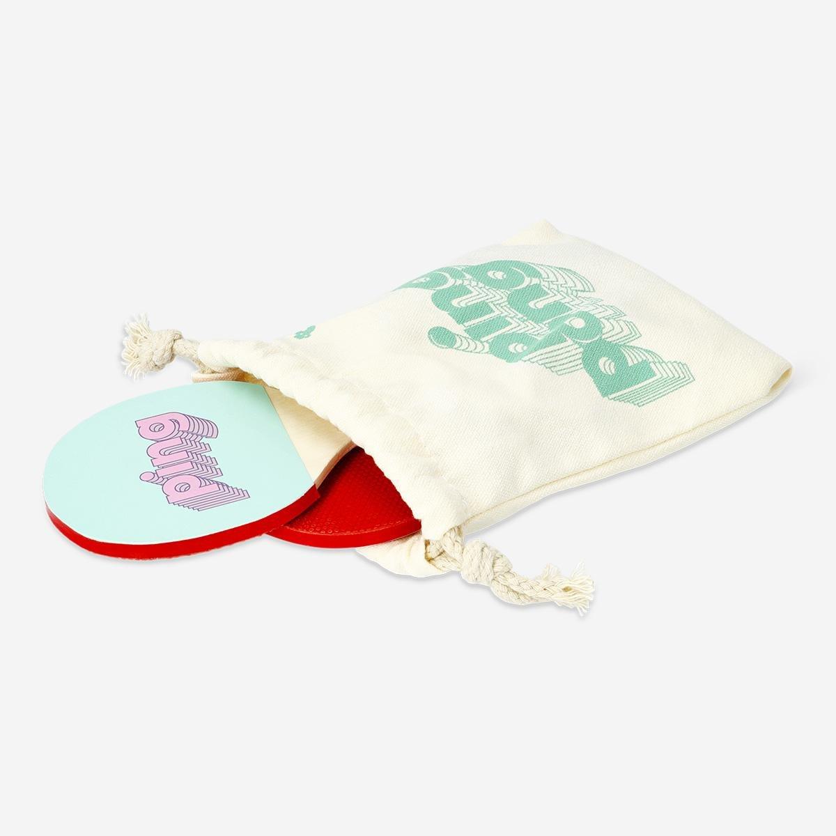 Multicolour palm sized table tennis set
