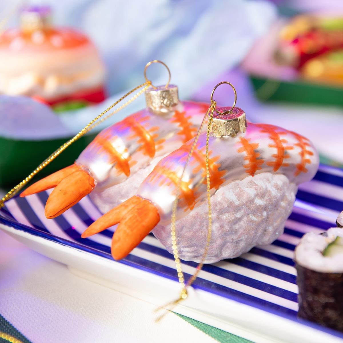 Multicolour Bauble Sushi Nigiri W Shrimp G Lass