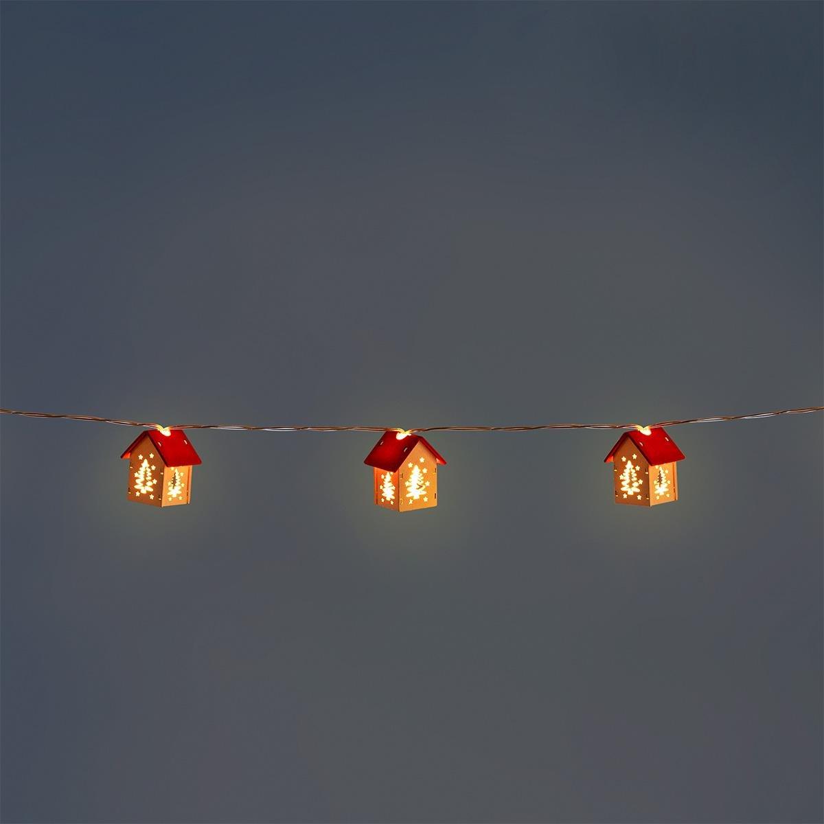 Multicolour String Lights With Timer And Houses