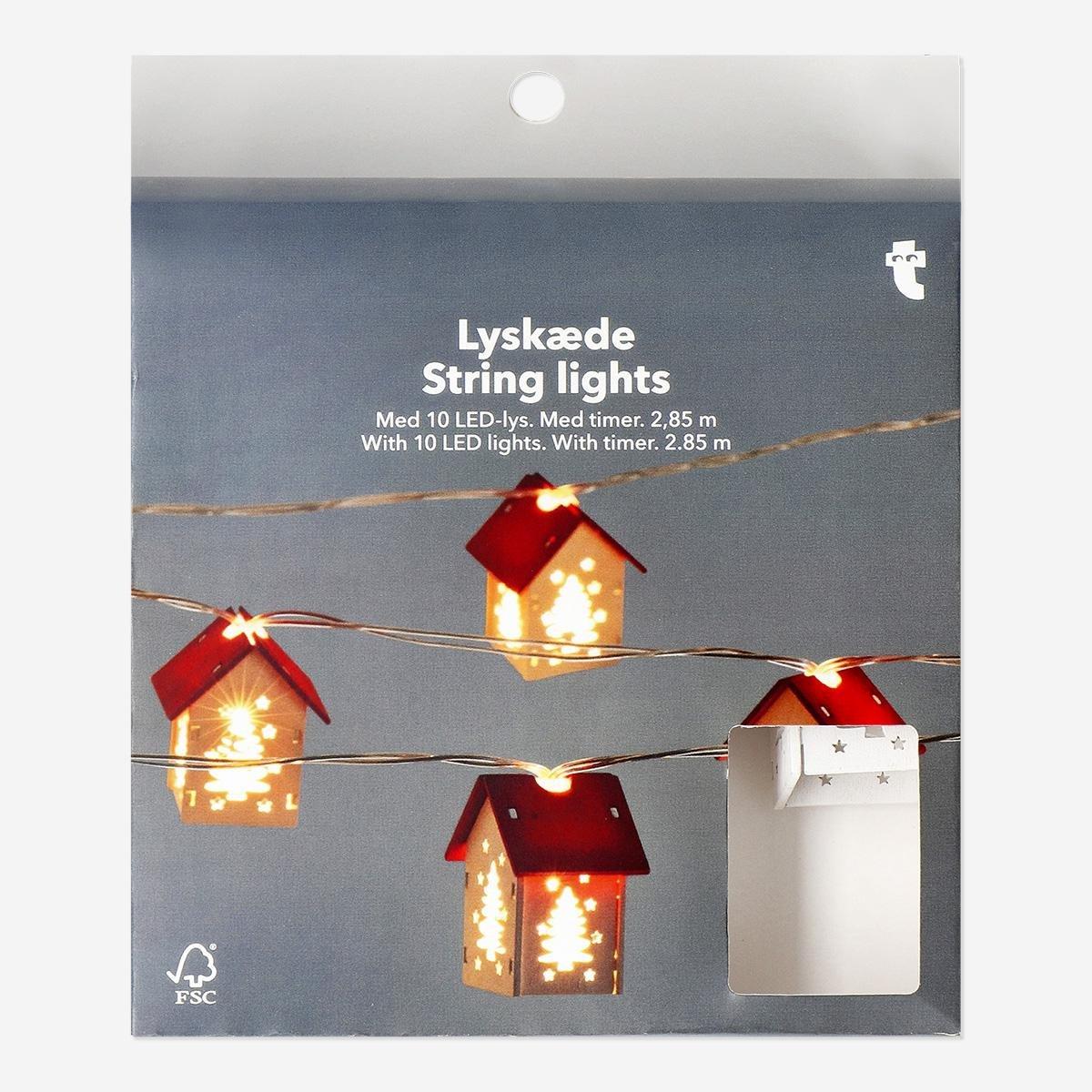 Multicolour String Lights With Timer And Houses