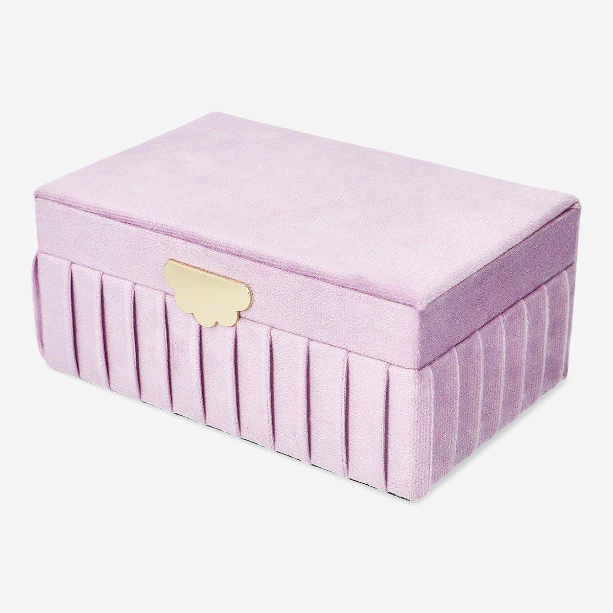Pink jewellery box with purple lines