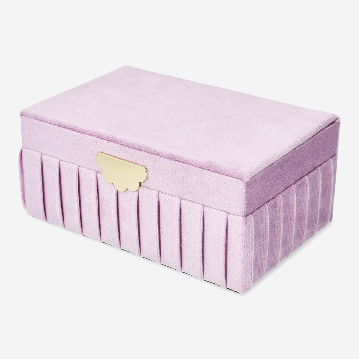 Pink jewellery box with purple lines