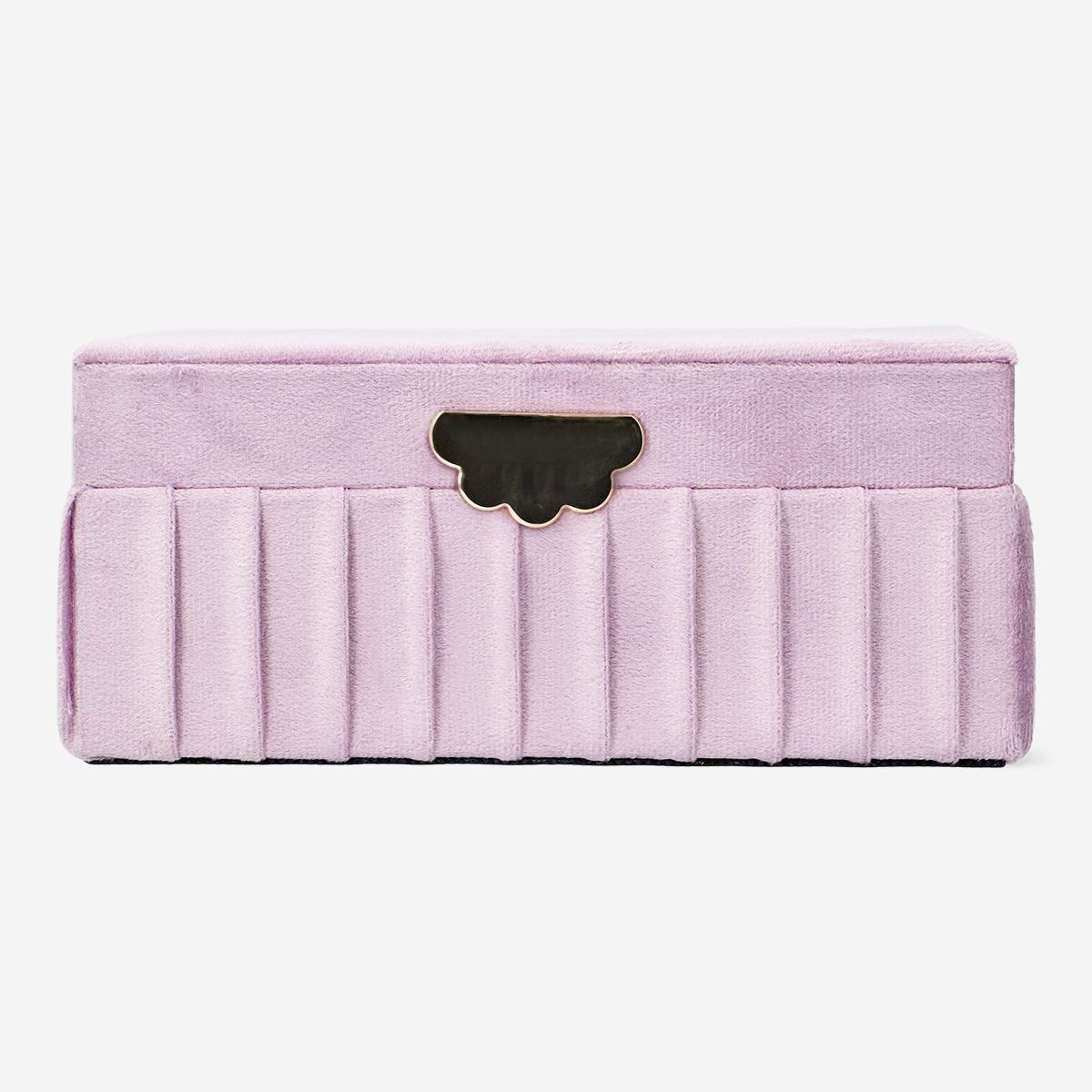 Pink jewellery box with purple lines