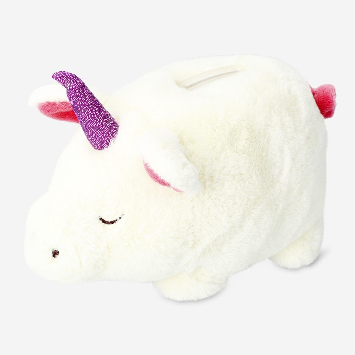 White mini unicorn money bank