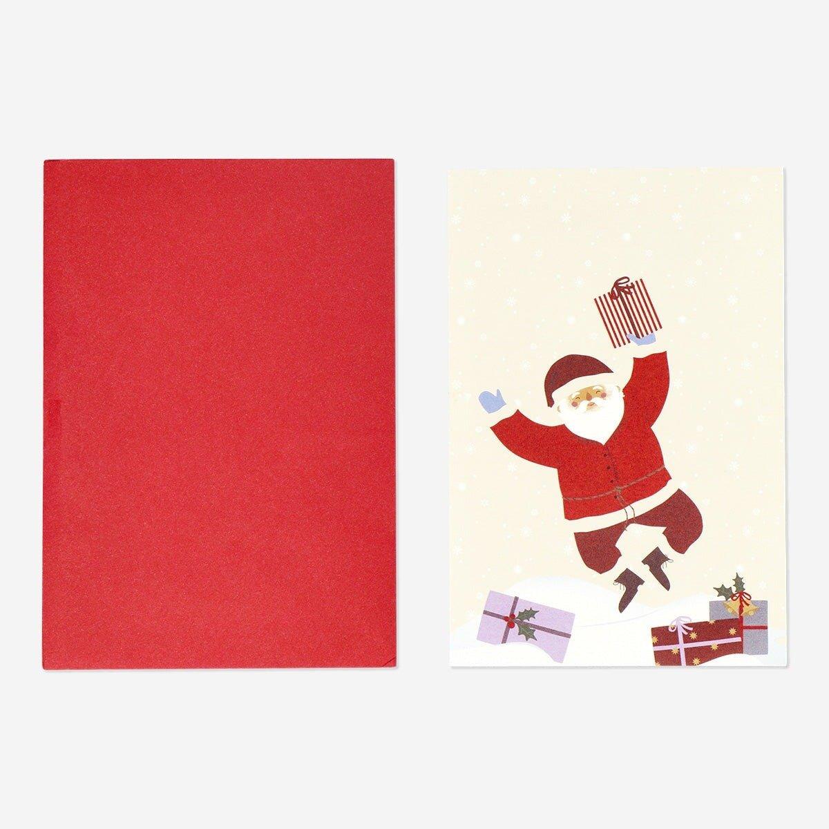 Red santa card with envelope