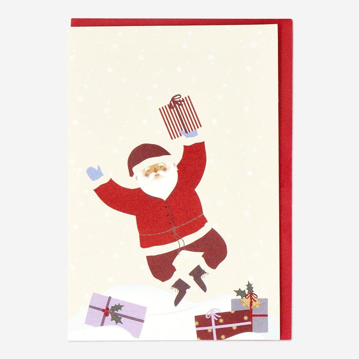 Red santa card with envelope
