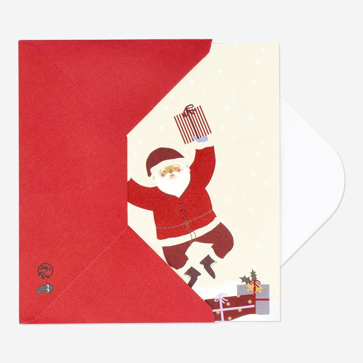 Red santa card with envelope