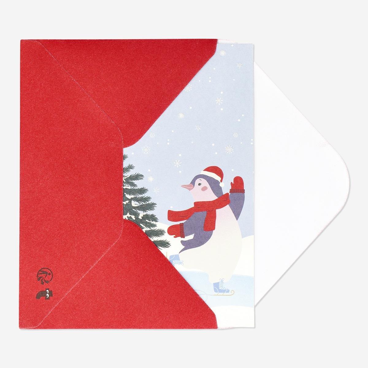 Multicolour penguin card with envelope