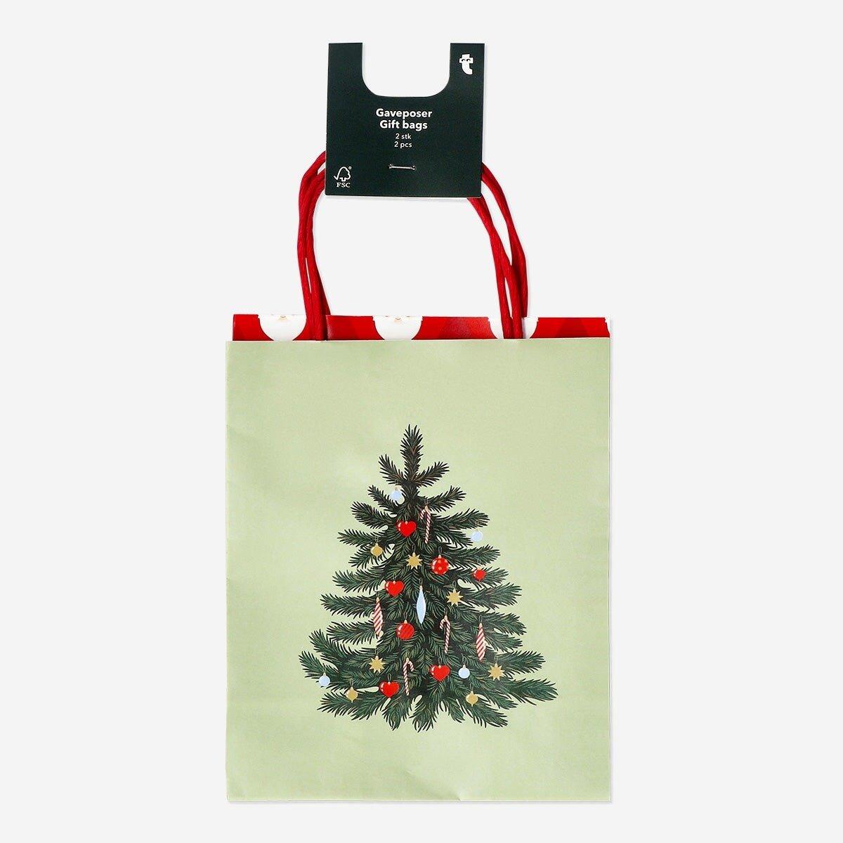 Multicolour gift bags with christmas motifs - 2 pcs