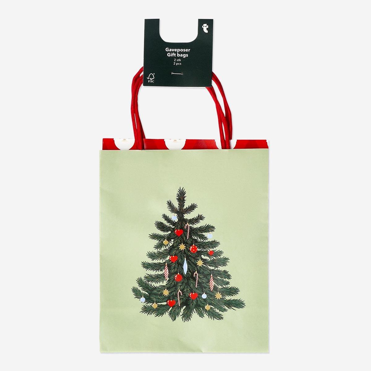 Multicolour gift bags with christmas motifs - 2 pcs