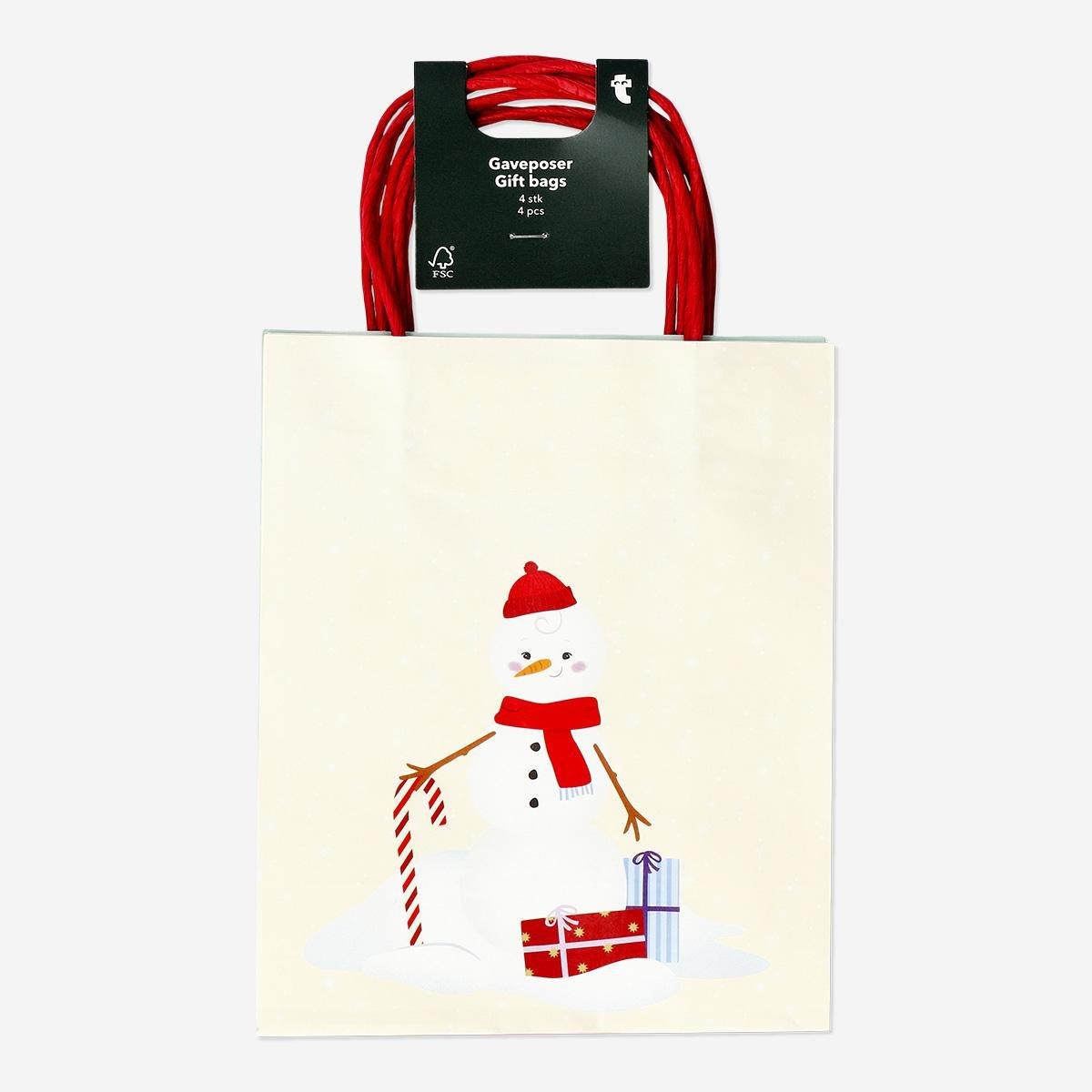 Multicolour gift bags with christmas motifs - 4 pcs