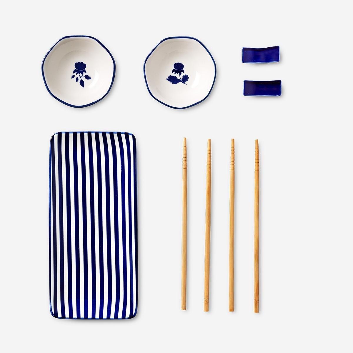 Multicolour sushi set for two people