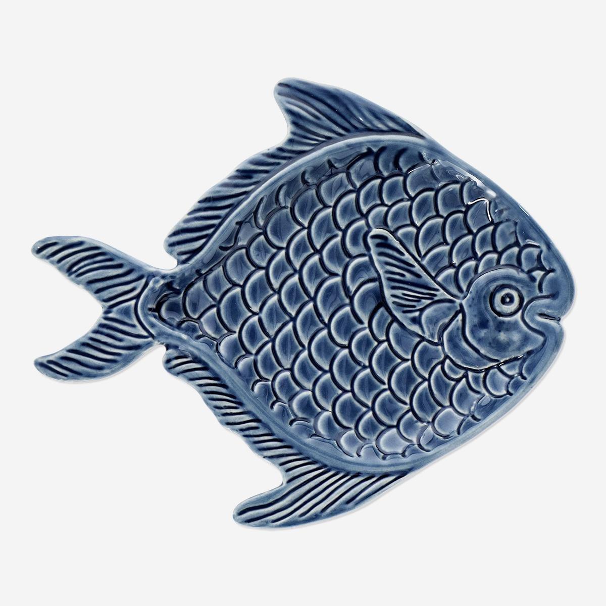 Navy fish shaped plate