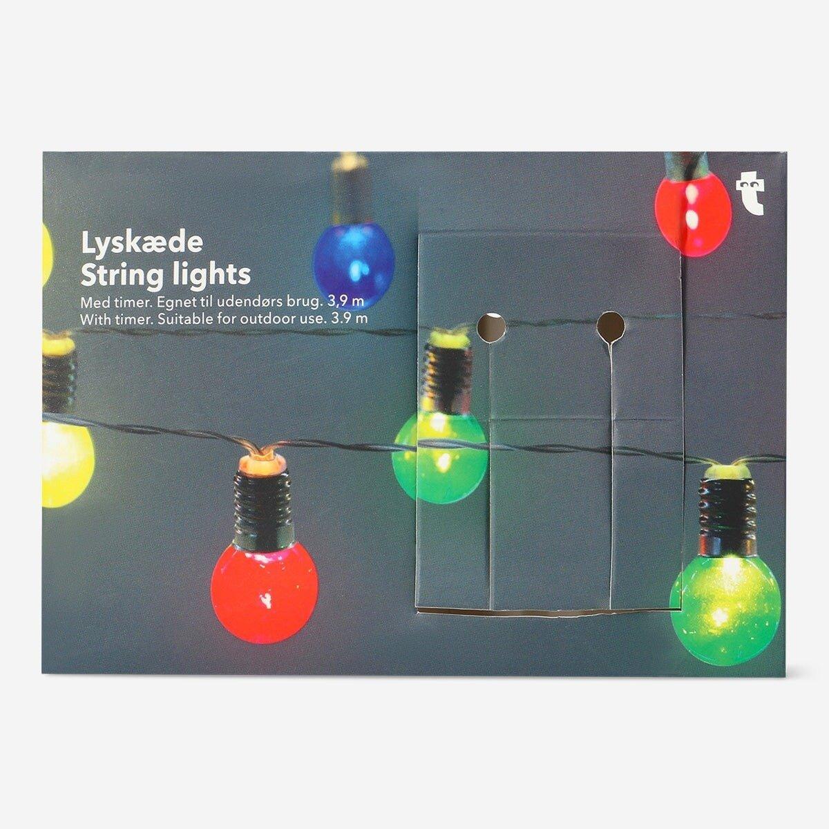 Multicolour string lights for outdoor use - 390 cm