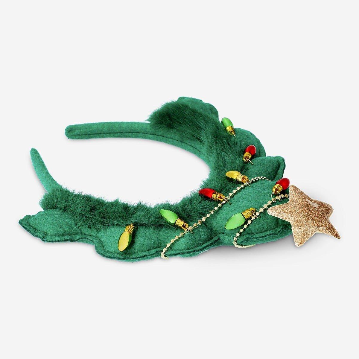 Green christmas tree hairband - for adults