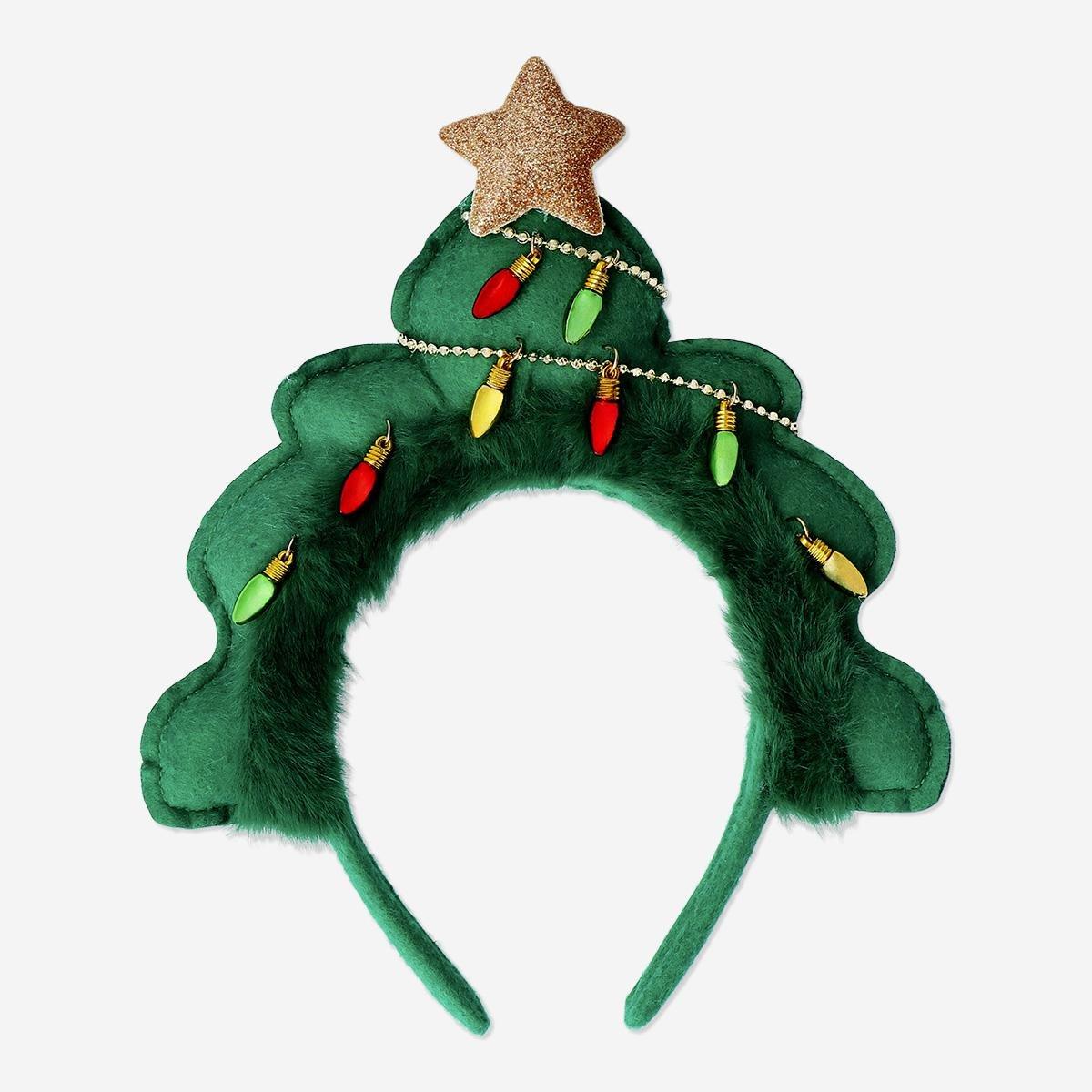 Green christmas tree hairband - for adults