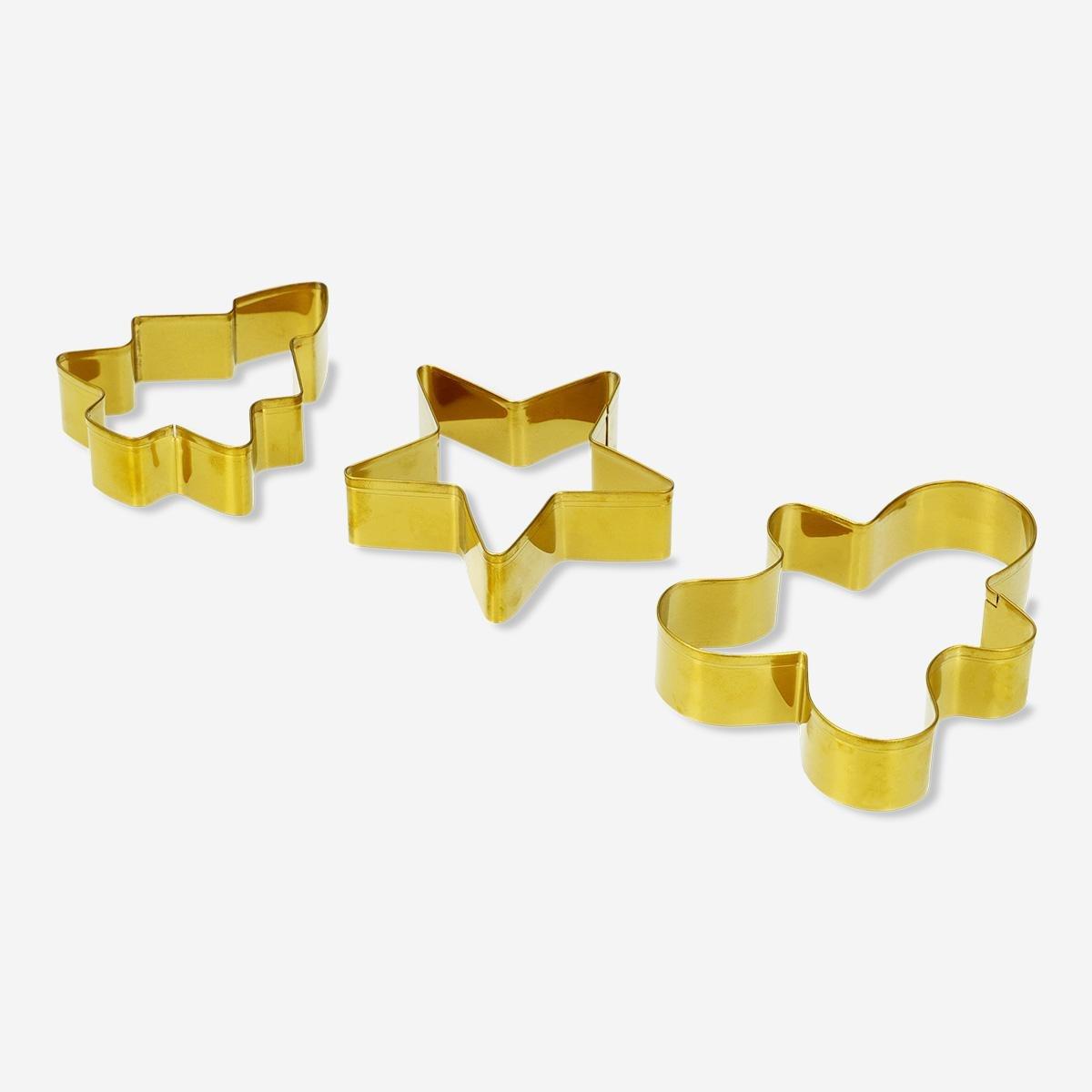 Gold Cookie Cutters - 3 Pcs