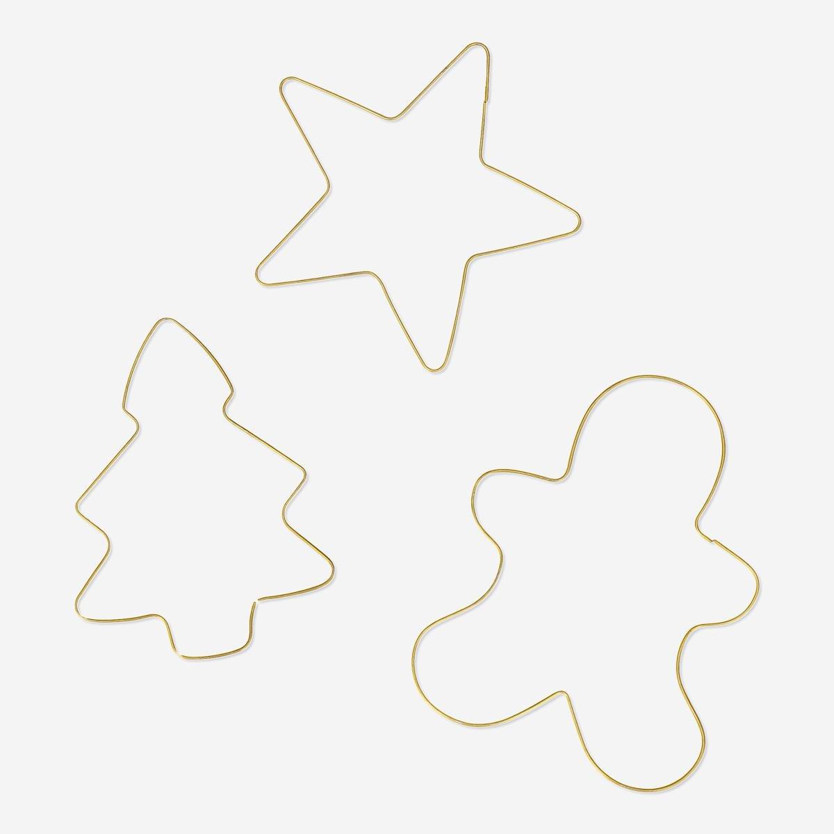Gold Cookie Cutters - 3 Pcs