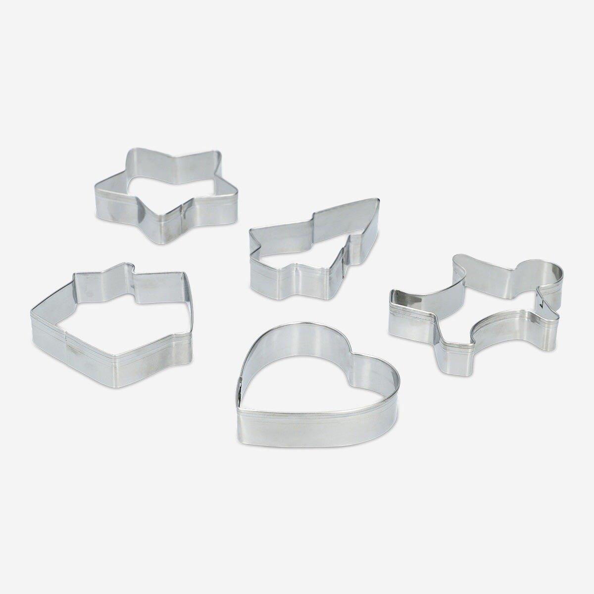 Silver Cookie Cutters - 5 Pcs